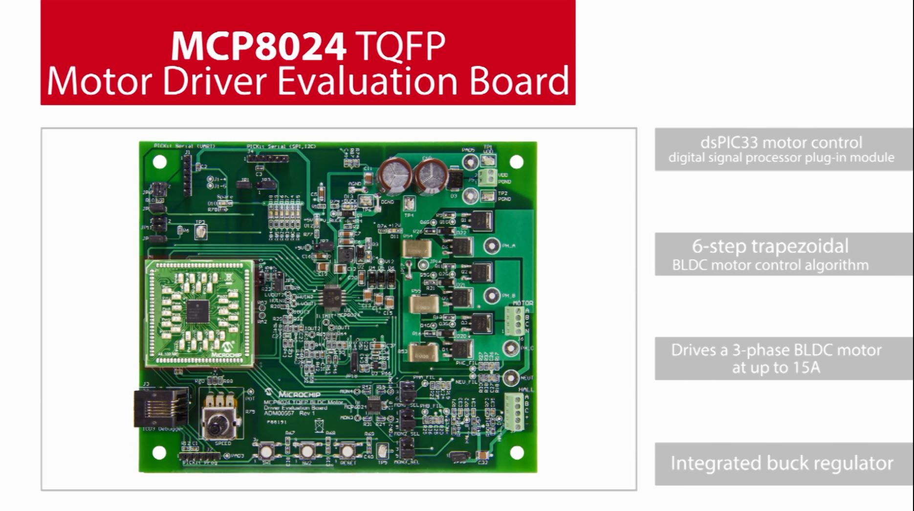 MCP8024 TQFP电机驱动器评估板